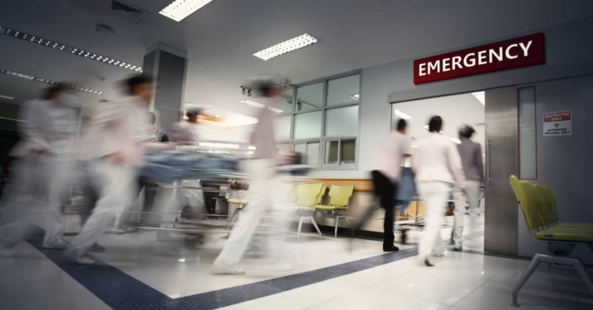 Busy emergency room entrance. | Colling Gilbert Wright